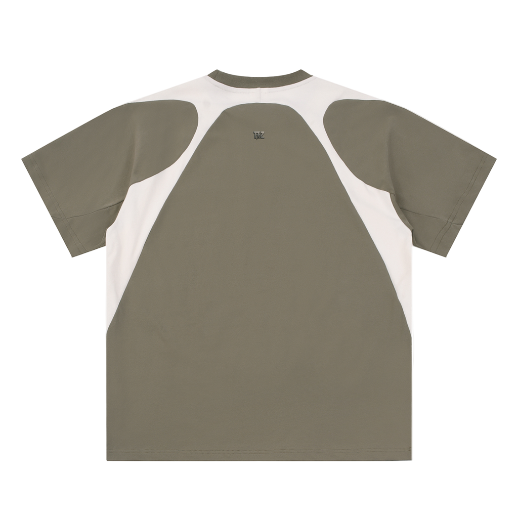 Contrast Panel Cotton T-Shirt