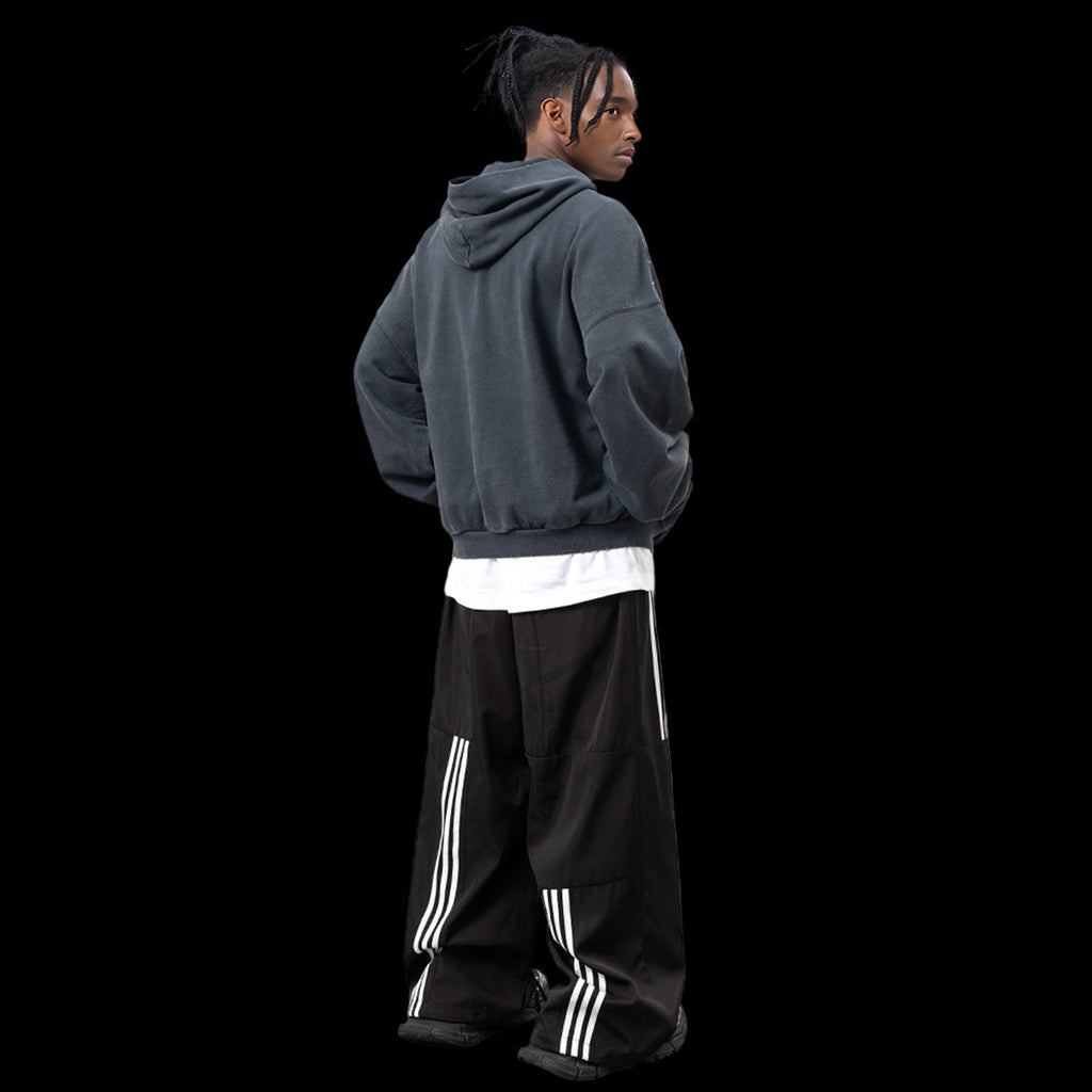Reverse Pocket Design Distressed Hoodie
