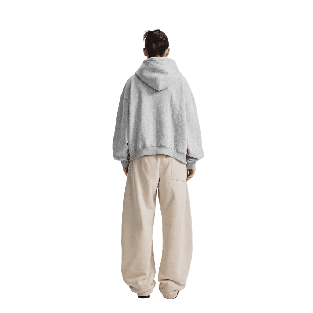 Boxy Cropped Fleece Zip-up Hoodie