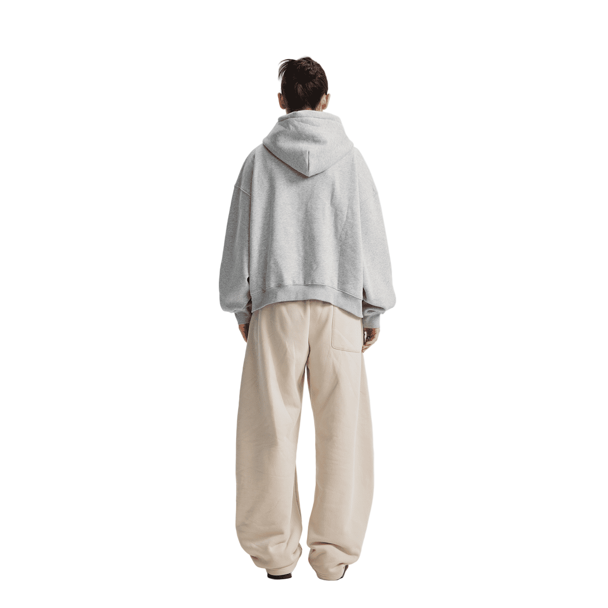 Boxy Cropped Fleece Zip-up Hoodie