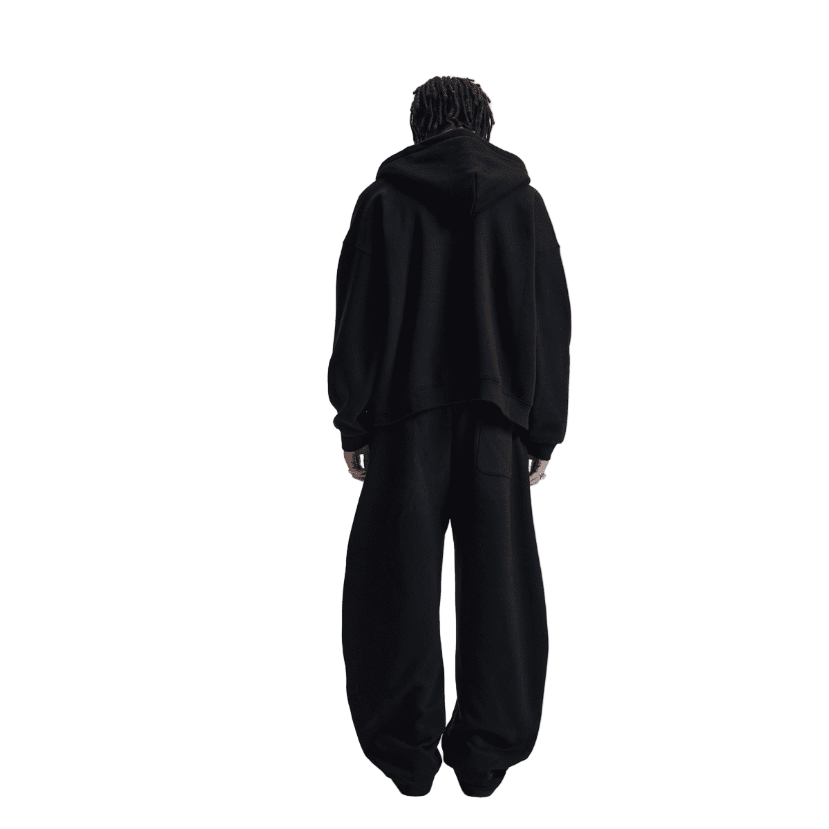 Boxy Cropped Fleece Zip-up Hoodie