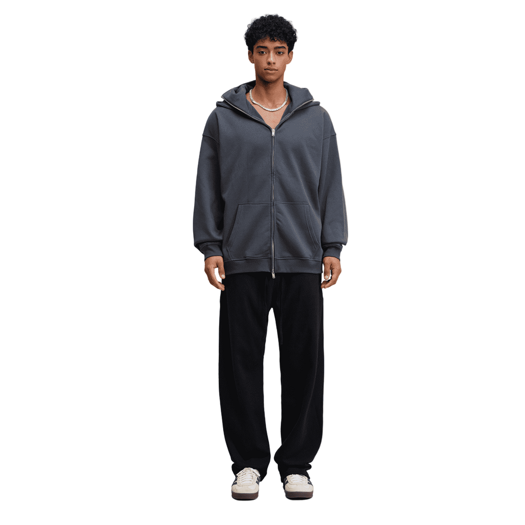 Windproof Sports Zip-up Hoodie with Built-in Face Mask