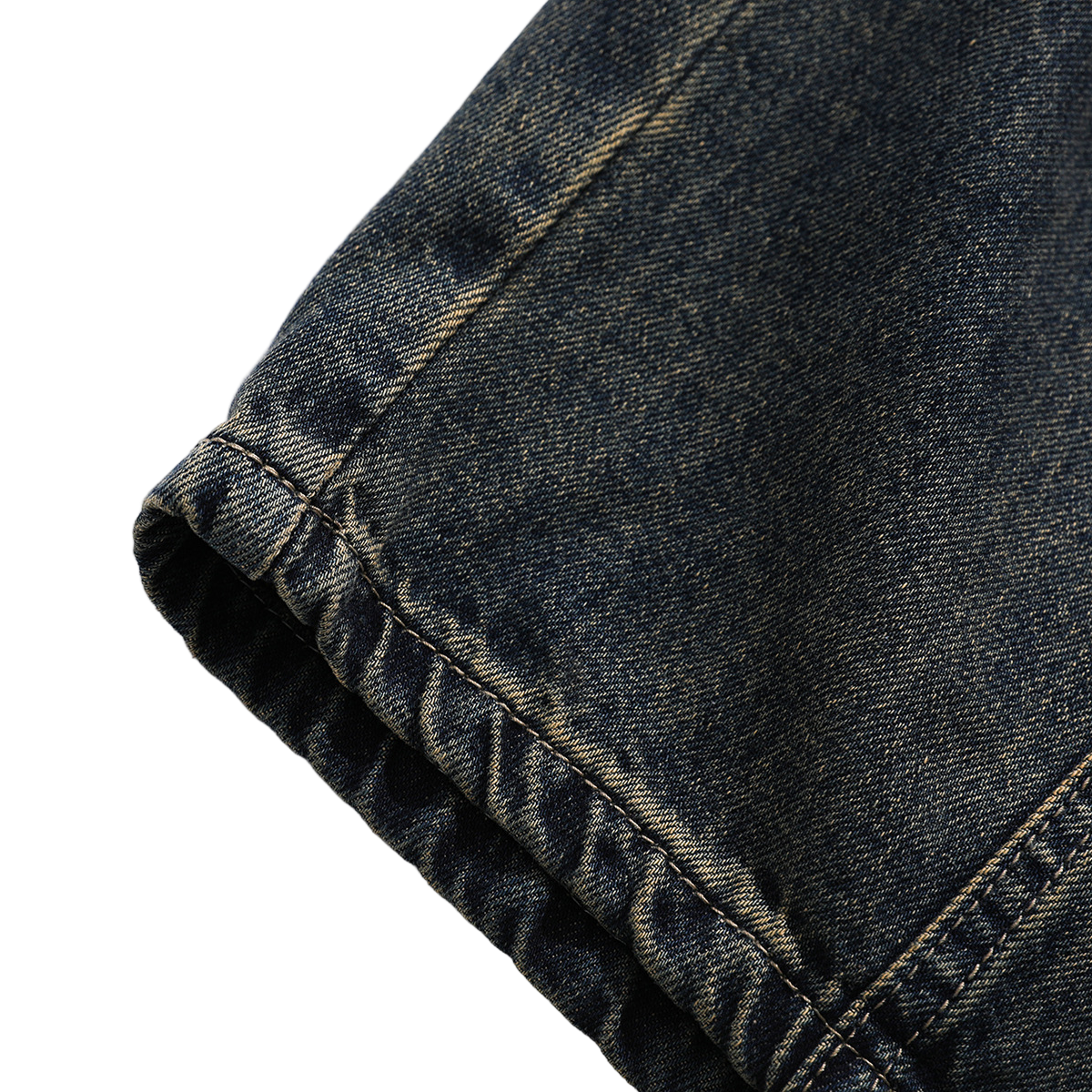 Heavyweight Multi-Pocket Washed Vintage Loose Jeans