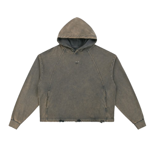 Vintage Washed Frayed-Hem Hoodie