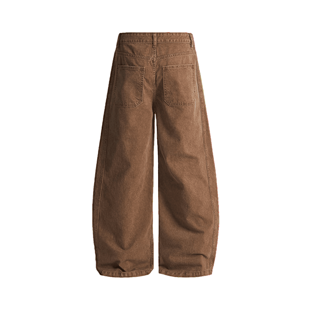 Washed Curved Blade Denim Jeans