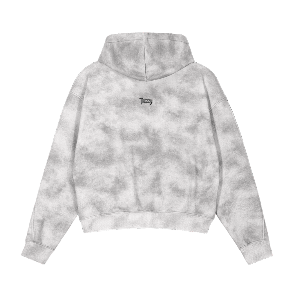 Dirty Washed Zip-Up Fleece Hoodie