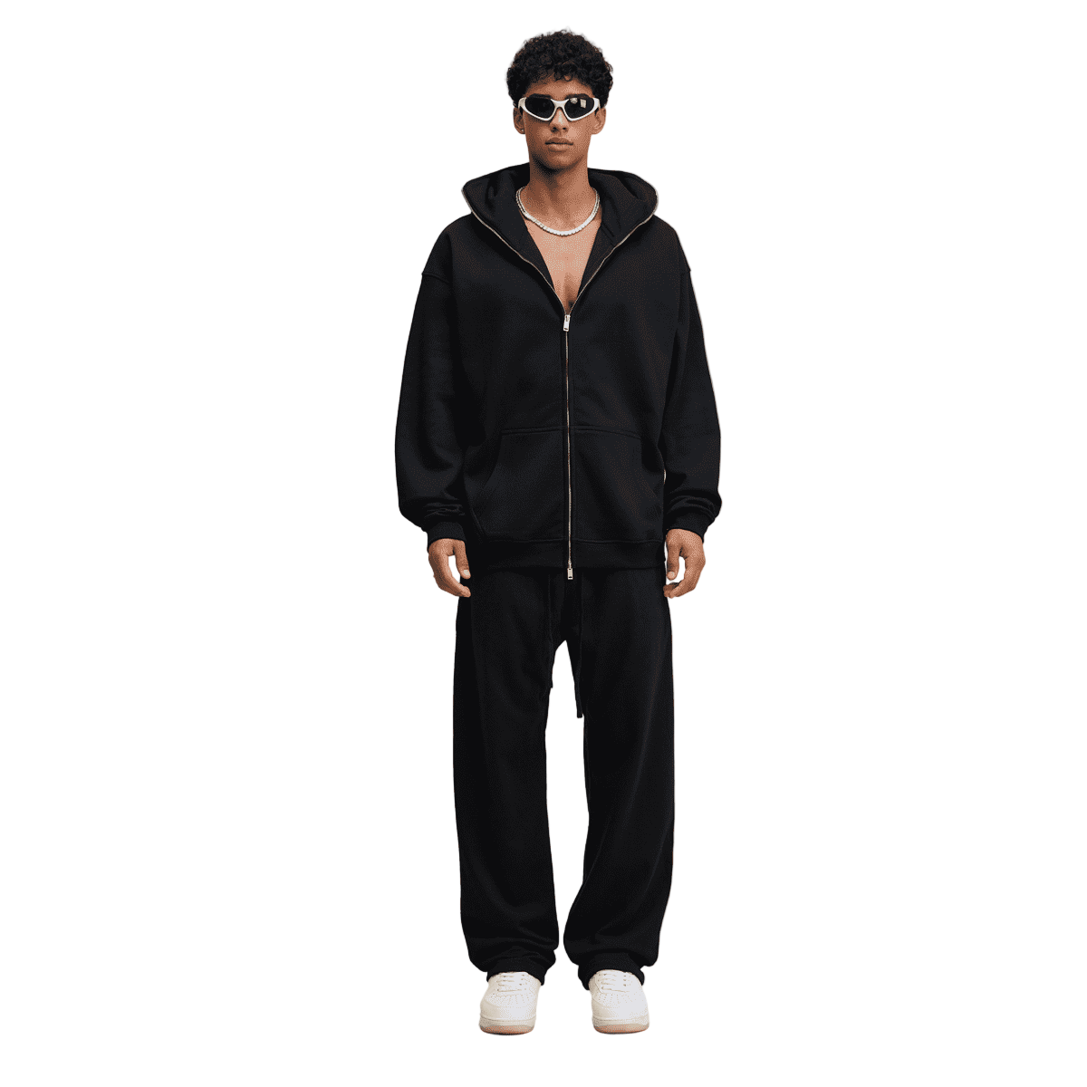 Windproof Sports Zip-up Hoodie with Built-in Face Mask