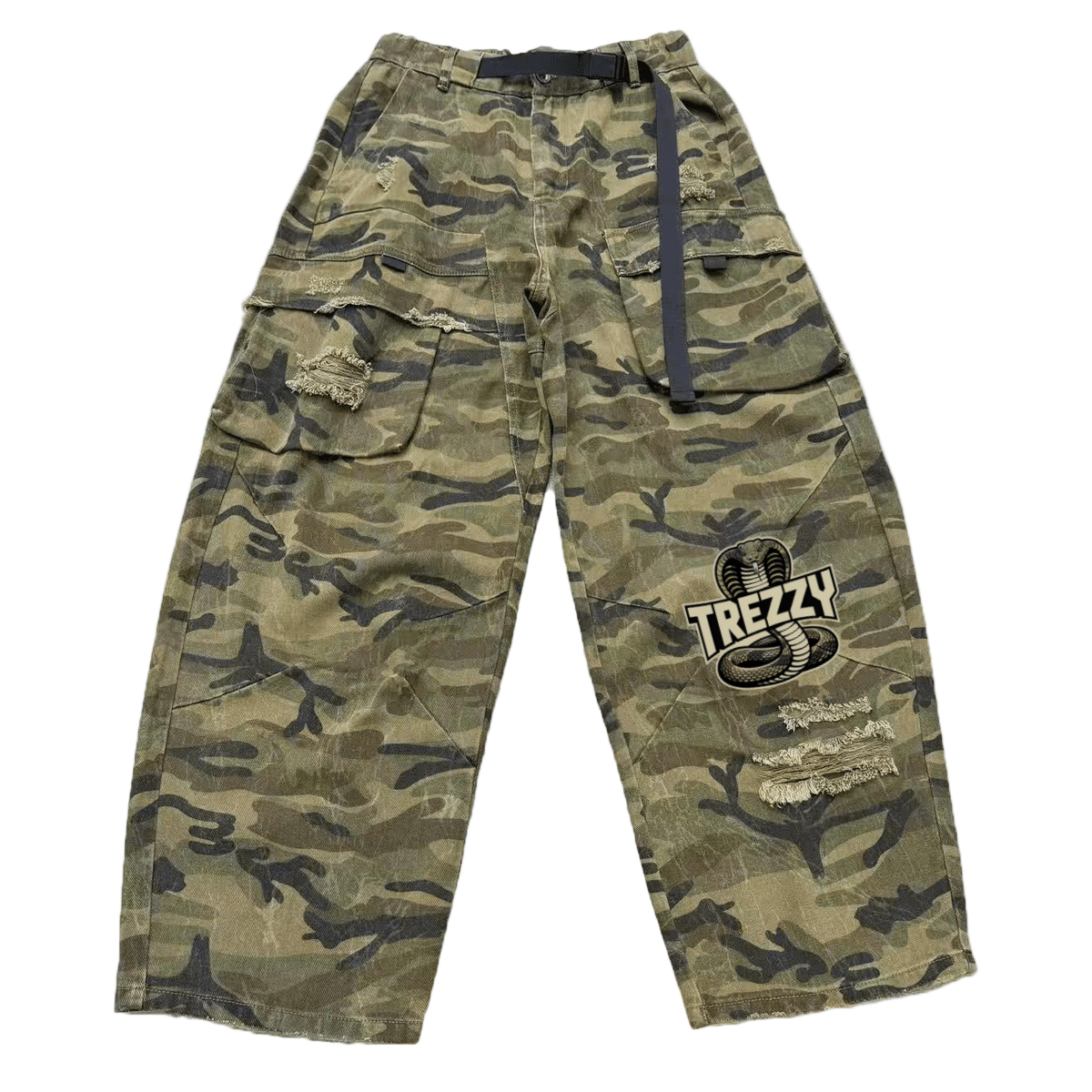 Camouflage Loose Wide-leg Jeans