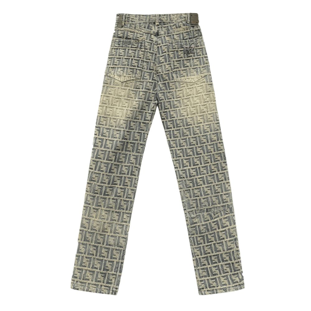 Jacquard All-over Letter Jeans