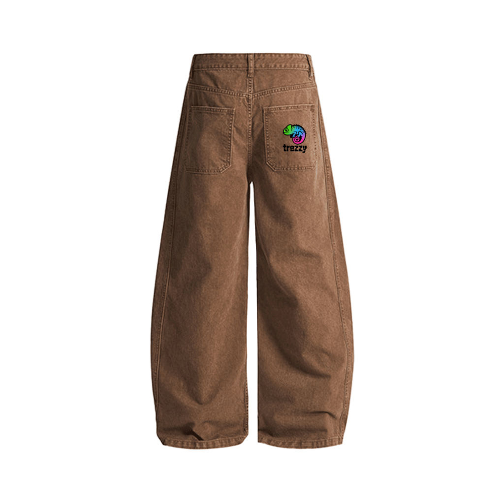 Washed Curved Blade Denim Jeans