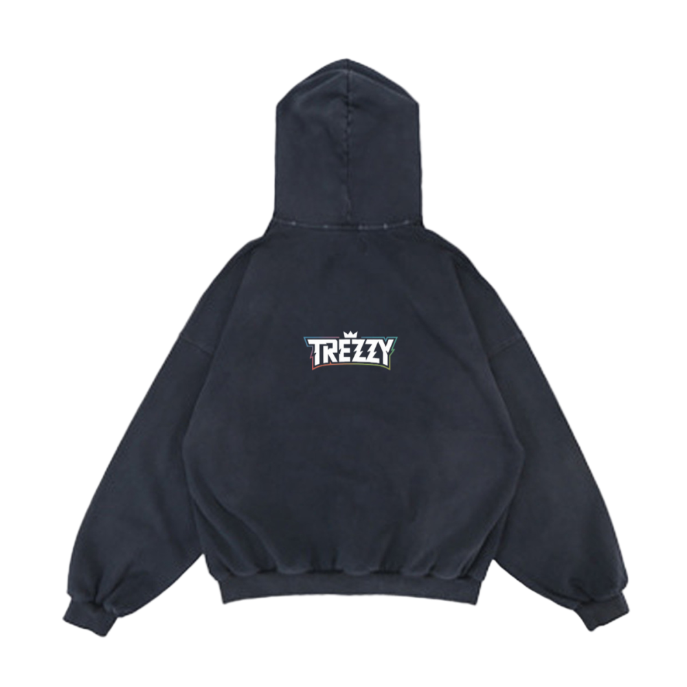 Reverse Pocket Design Distressed Hoodie
