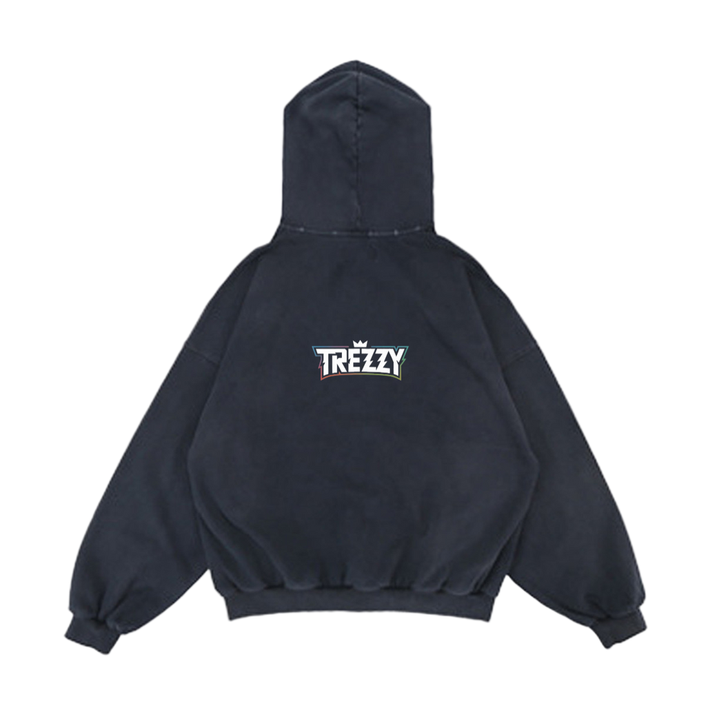 Reverse Pocket Design Distressed Hoodie