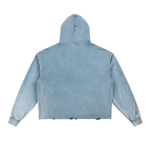 Vintage Washed Frayed-Hem Hoodie