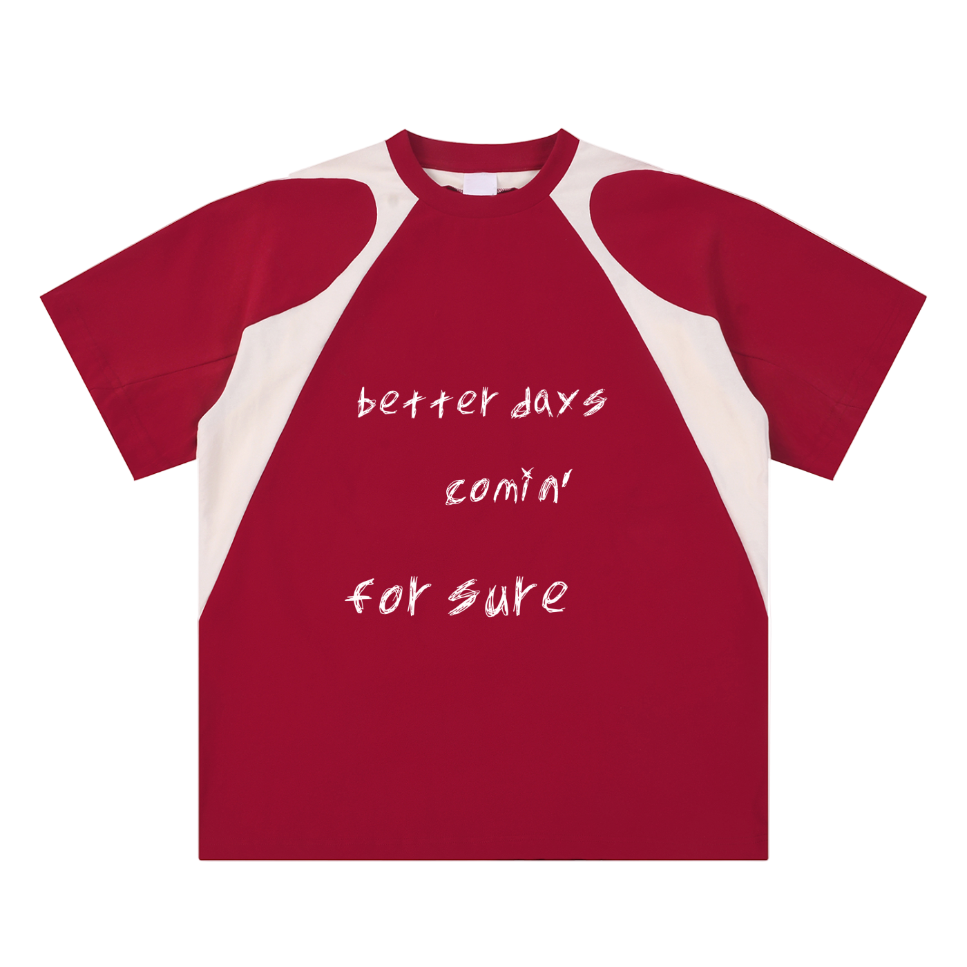 Contrast Panel Cotton T-Shirt