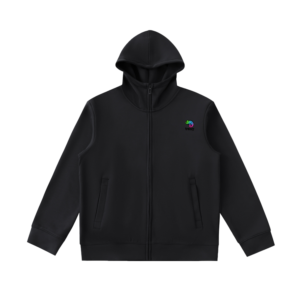 Essential Heavyweight High Neck  Zip-Up Hoodie