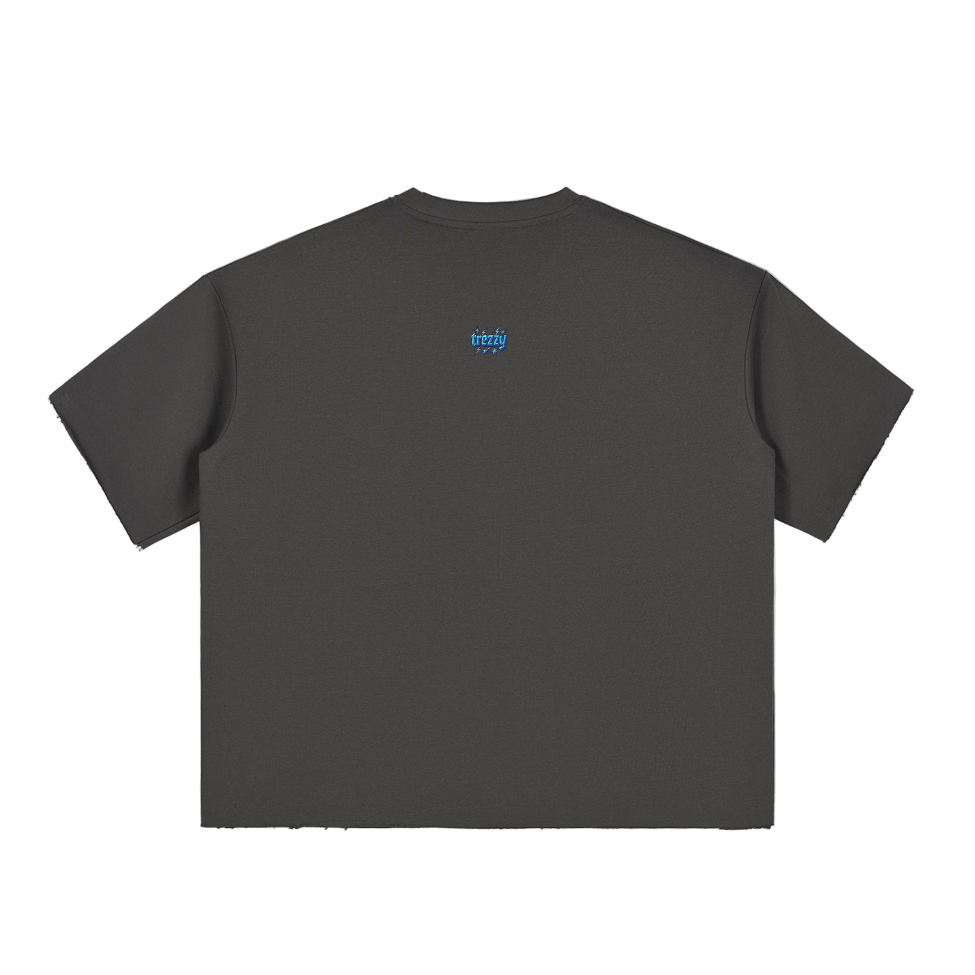 Boxy Half-Sleeve Raw-Edge T-Shirt