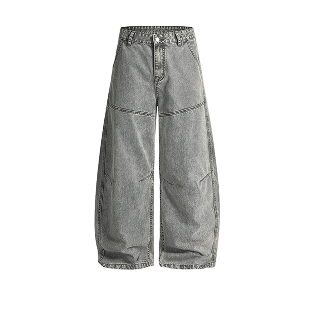 Washed Curved Blade Denim Jeans