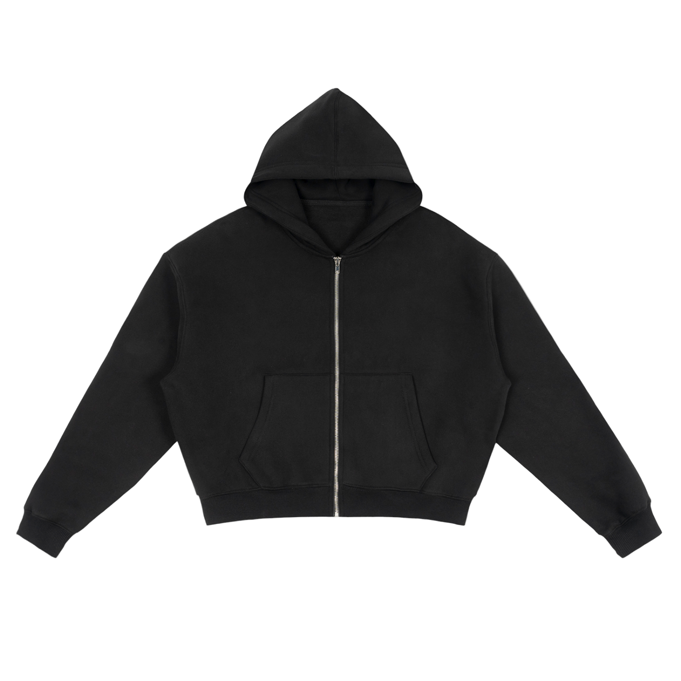 Fleece Zip-Up Boxy Hoodie