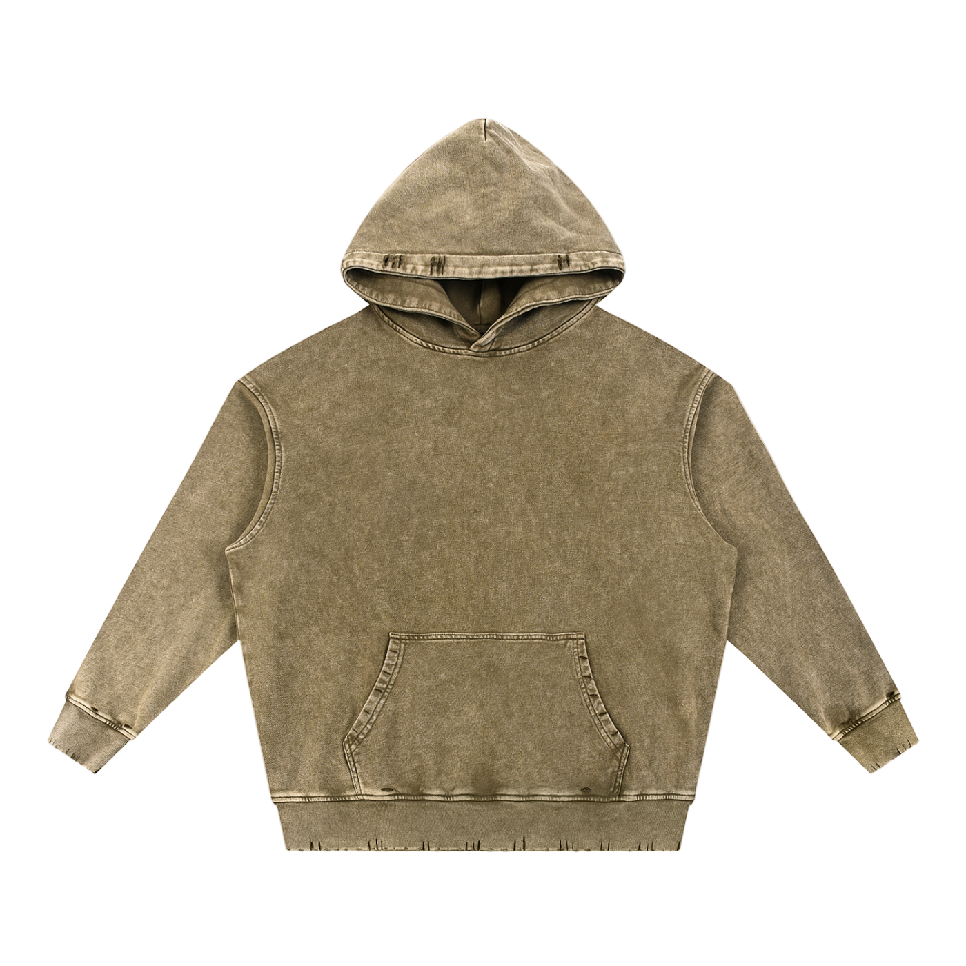 Snow Wash Hand-Frayed Heavyweight  Hoodie