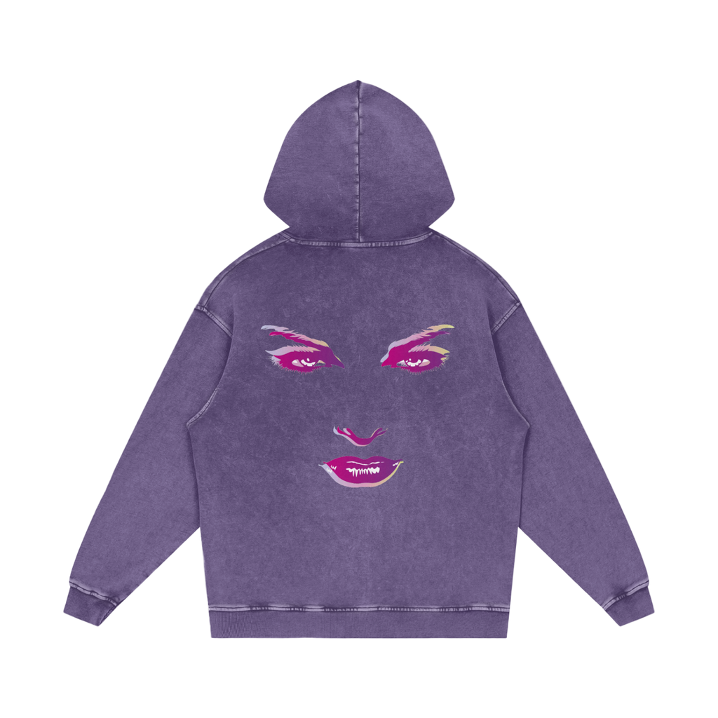 Snow Washed Loose Cotton Hoodie