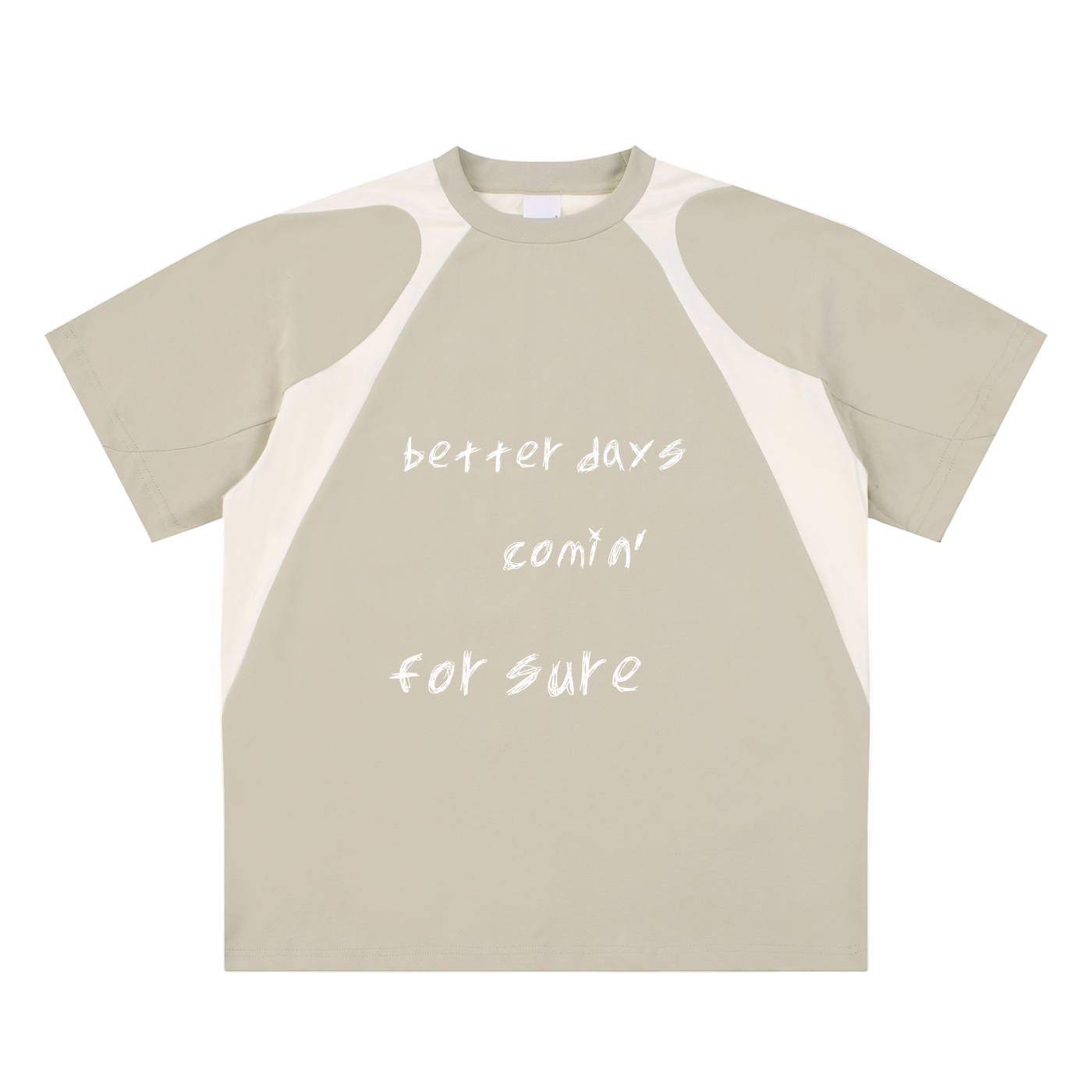 Contrast Panel Cotton T-Shirt