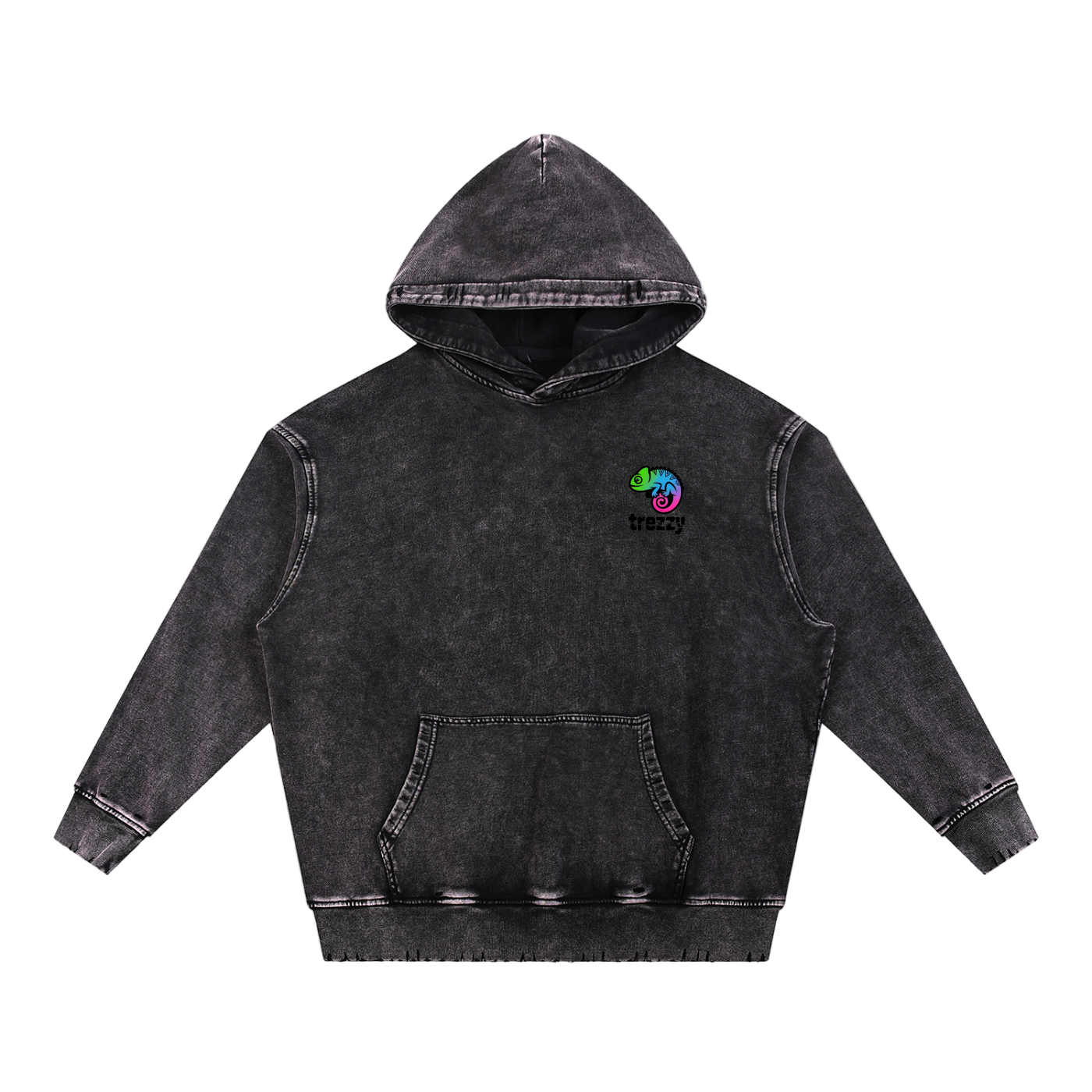 Snow Wash Hand-Frayed Heavyweight  Hoodie