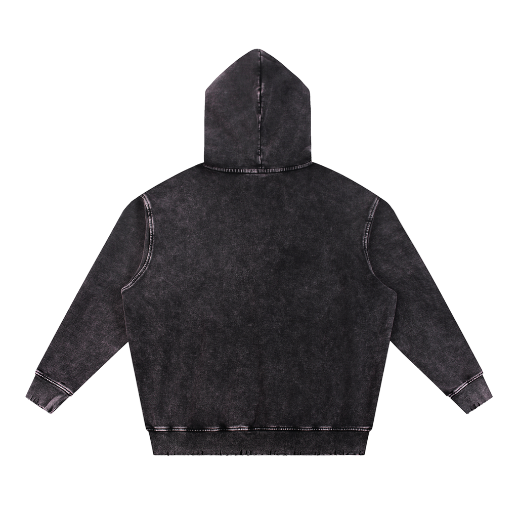 Snow Wash Hand-Frayed Heavyweight  Hoodie