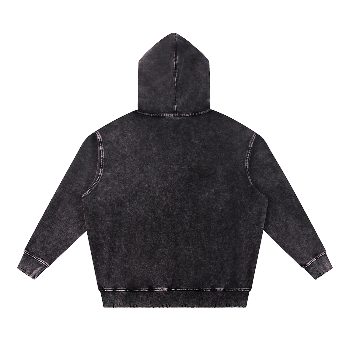 Snow Wash Hand-Frayed Heavyweight  Hoodie