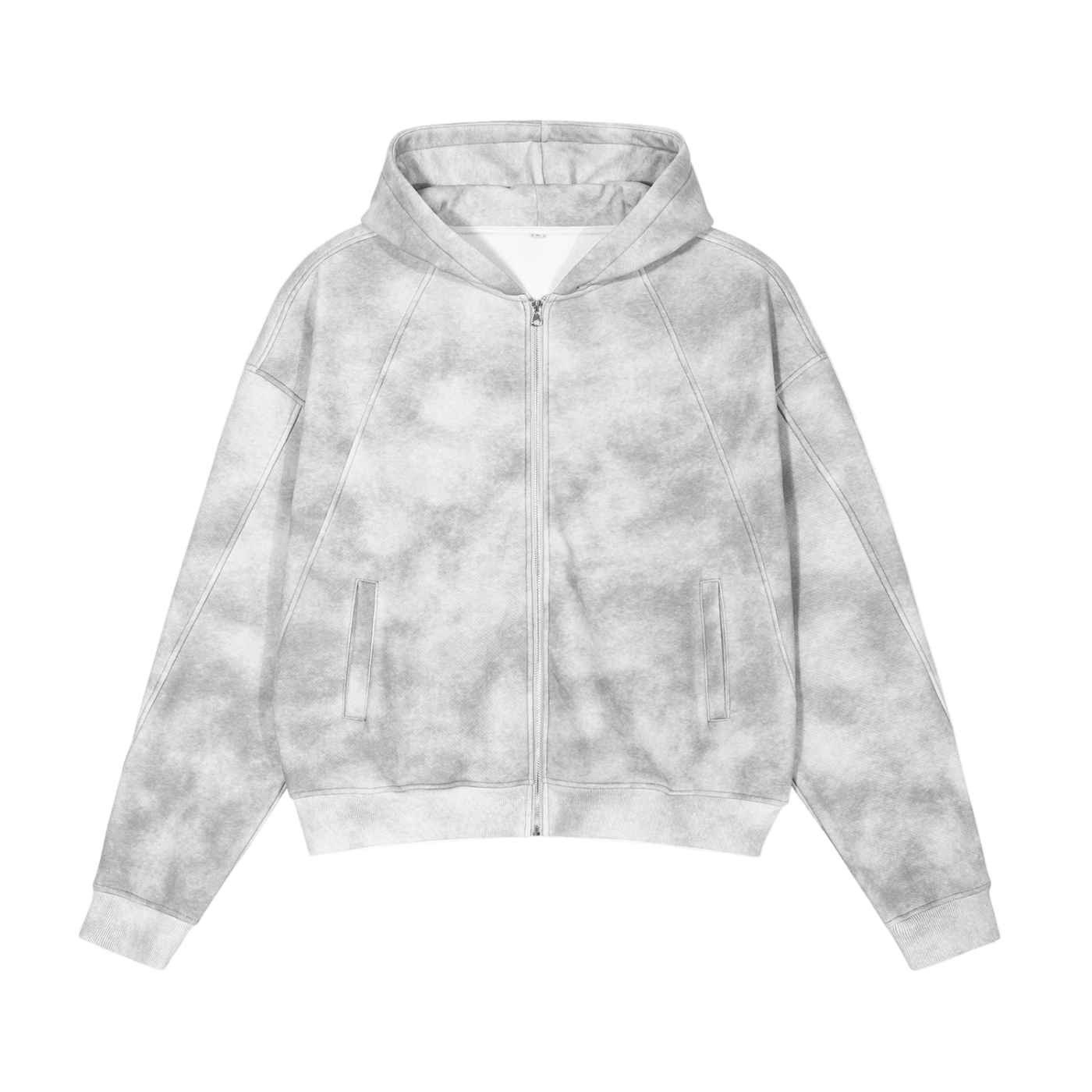 Dirty Washed Zip-Up Fleece Hoodie