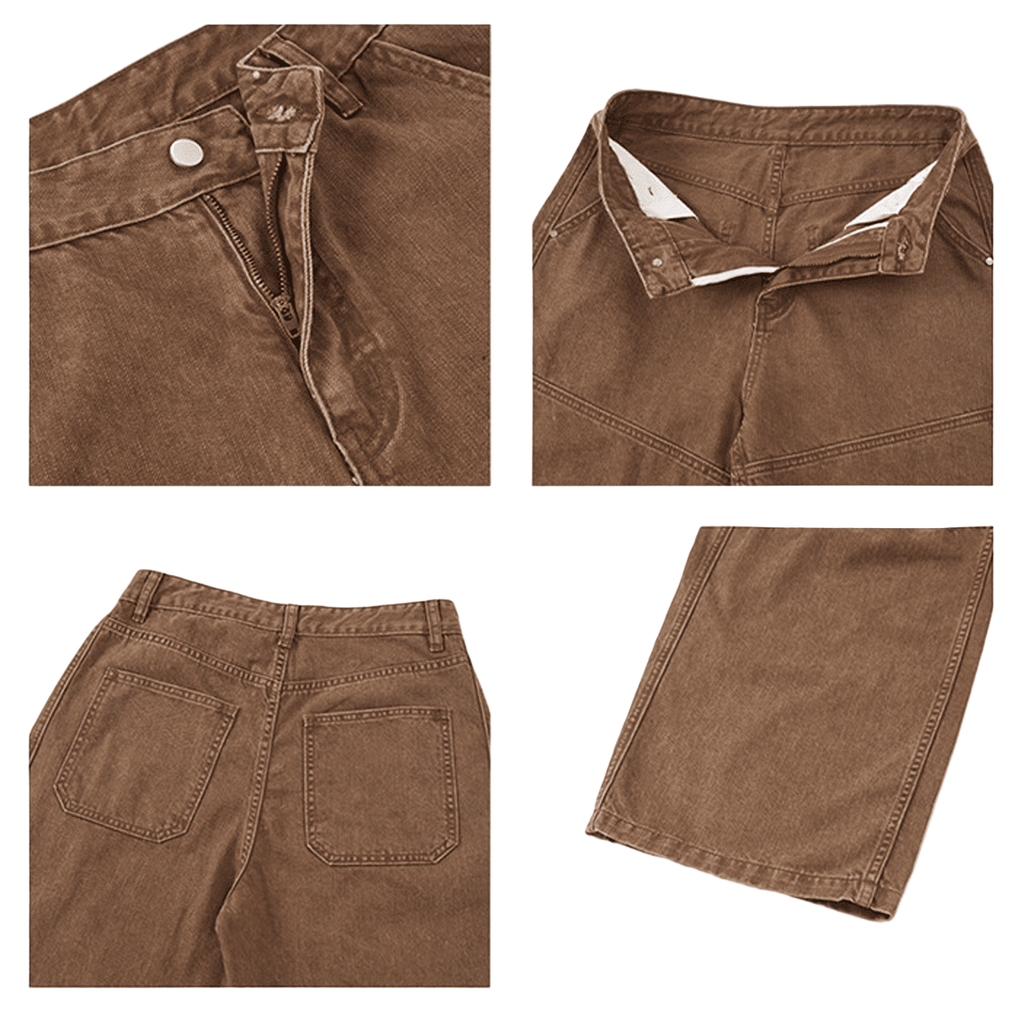 Washed Curved Blade Denim Jeans