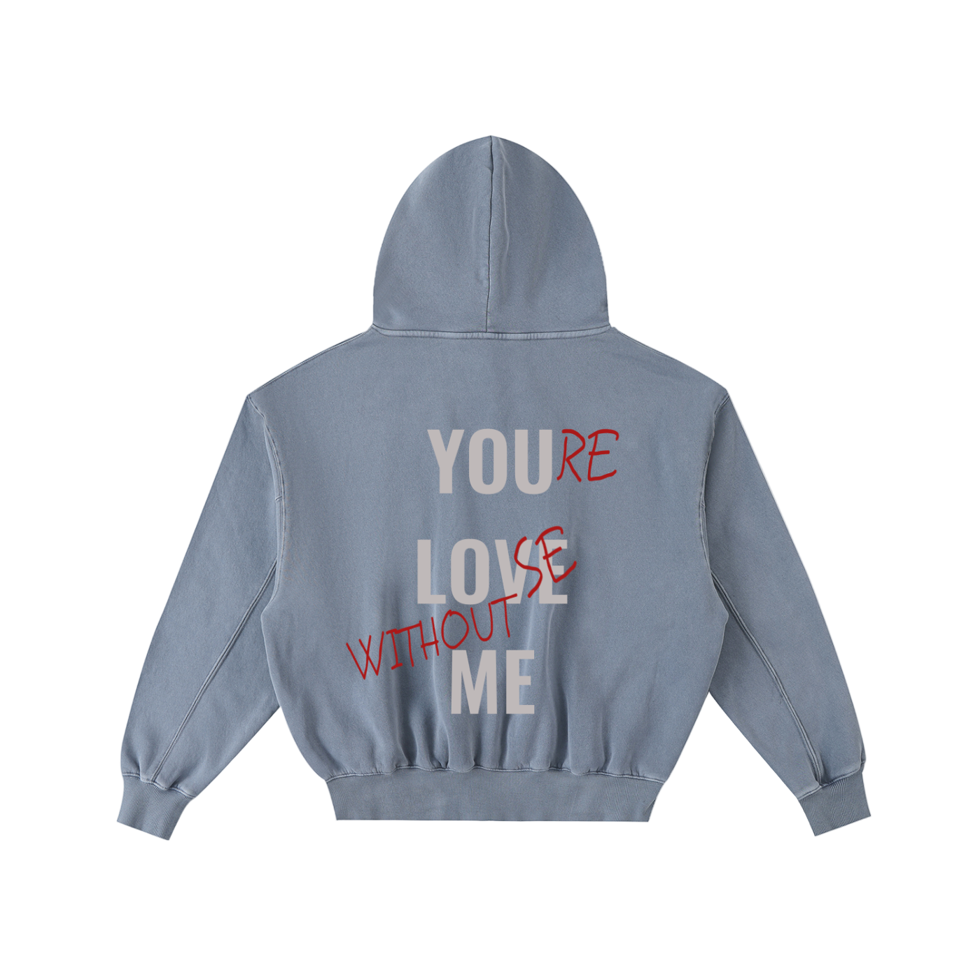 Frayed Enzyme Washed Fleece Hoodie