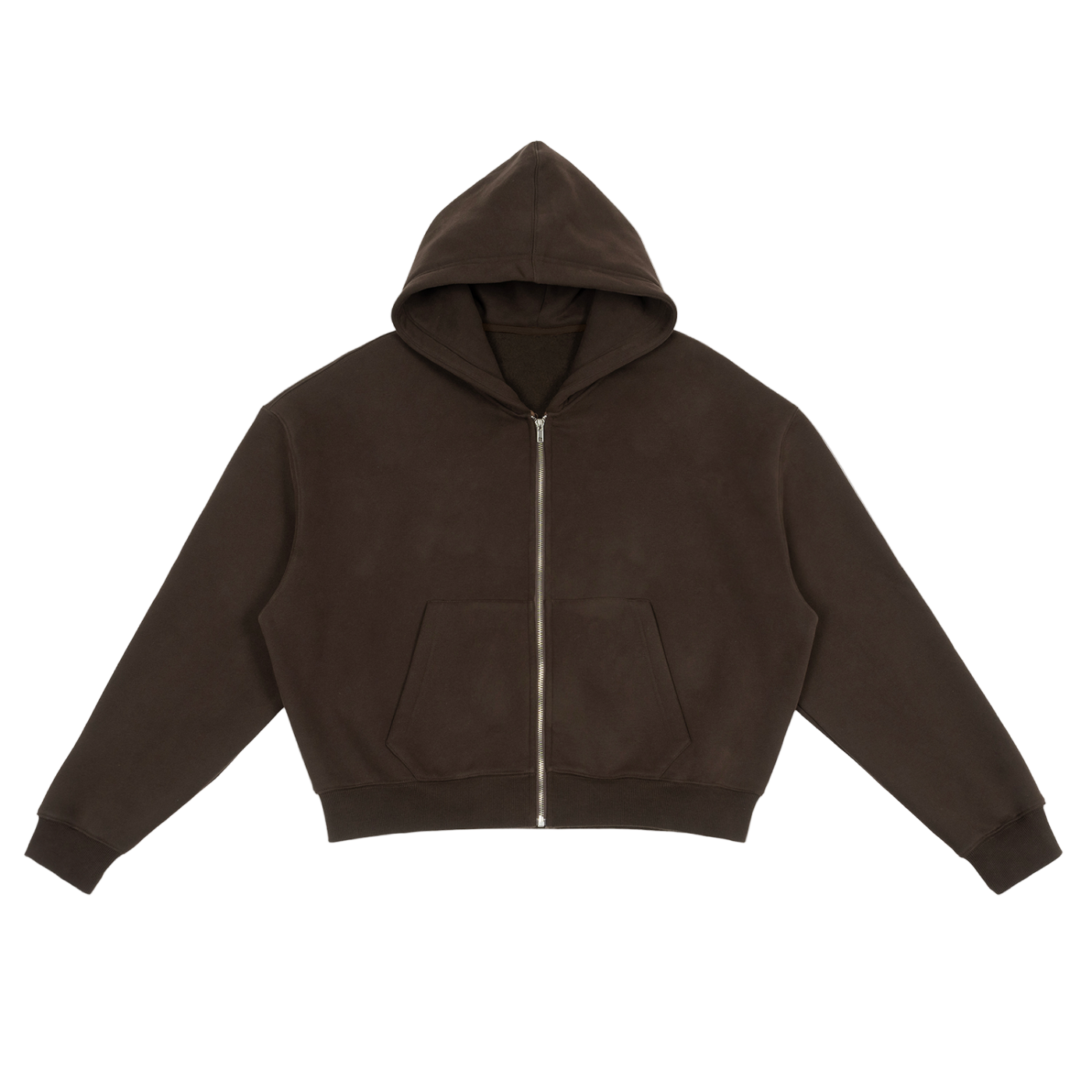 Fleece Zip-Up Boxy Hoodie