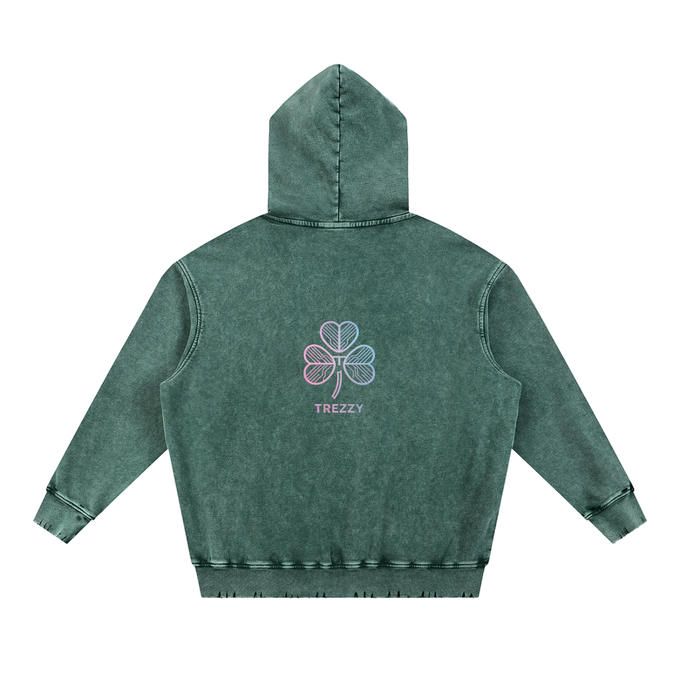 Snow Wash Hand-Frayed Heavyweight  Hoodie
