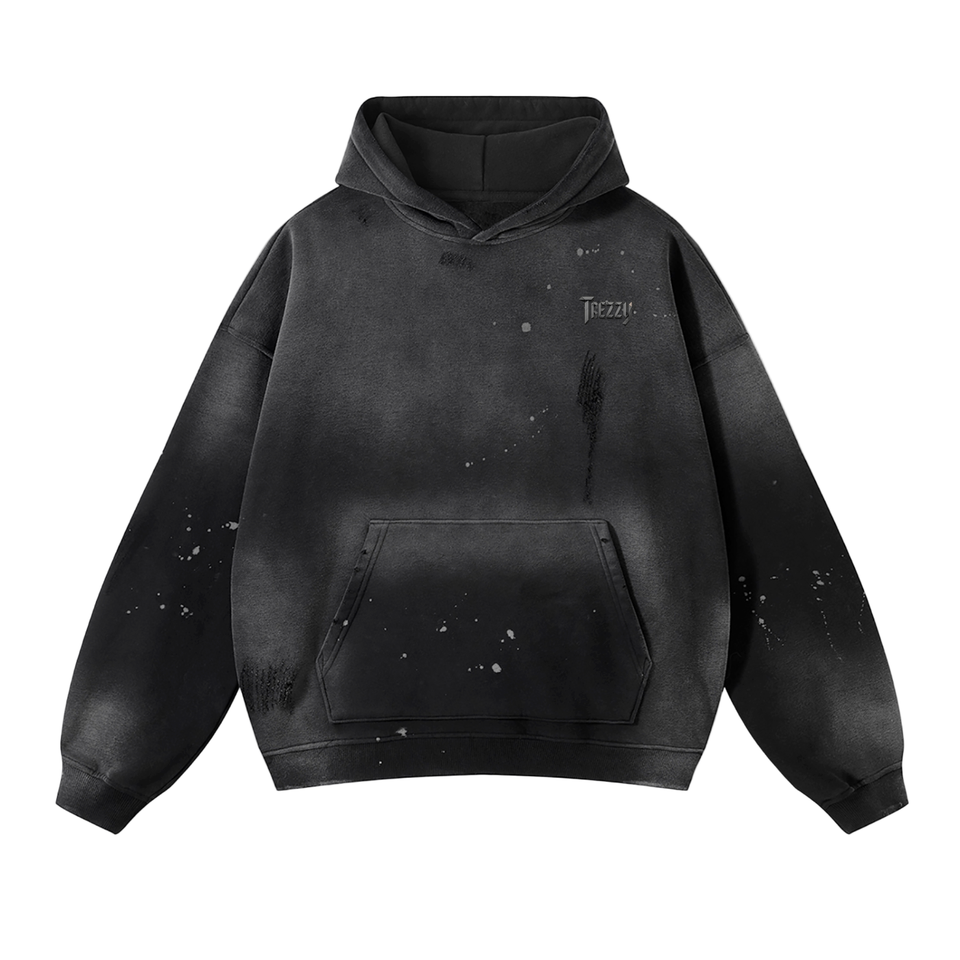 Vintage Washed Frayed Fleece Hoodie