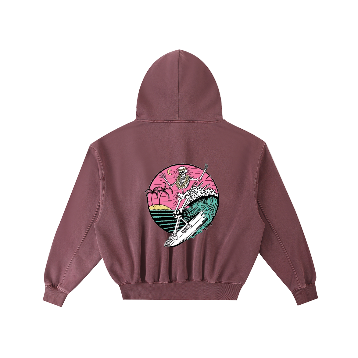 Frayed Enzyme Washed Fleece Hoodie