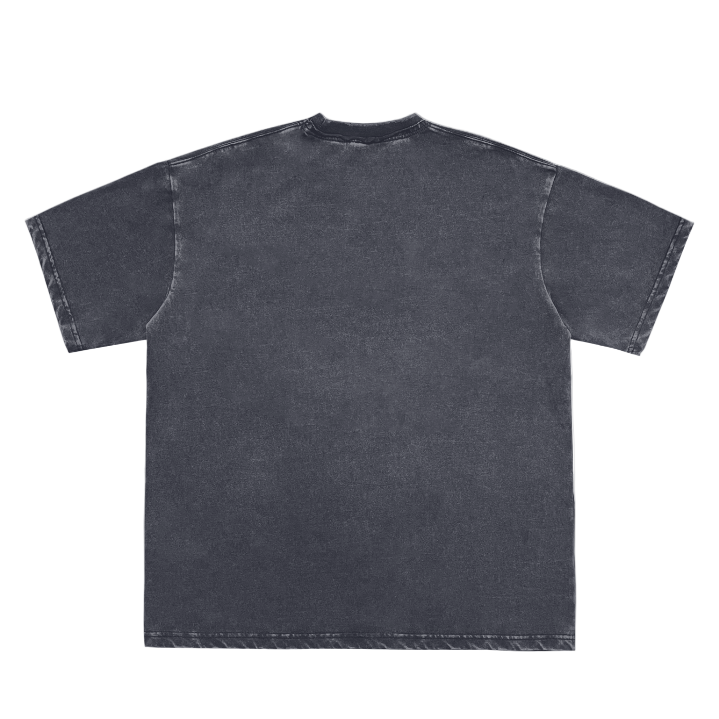Snow Washed Raw-Edge Neckline T-Shirt