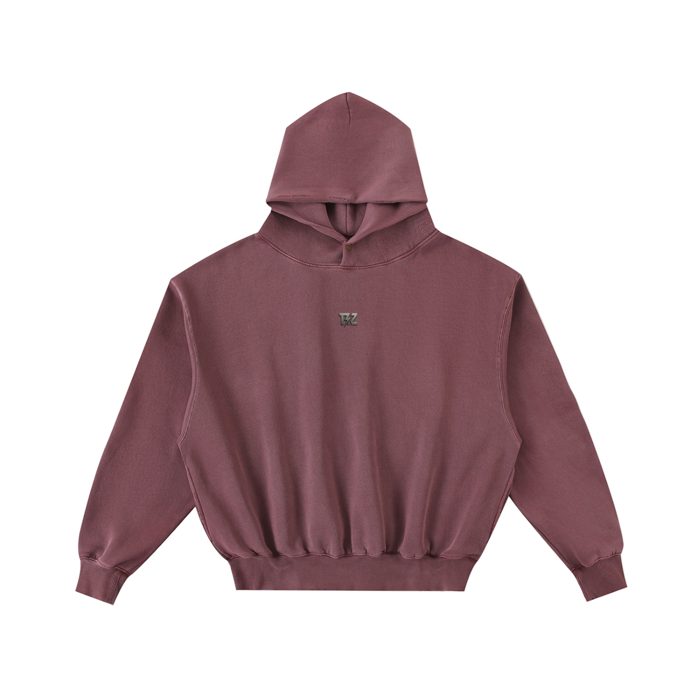 Frayed Enzyme Washed Fleece Hoodie