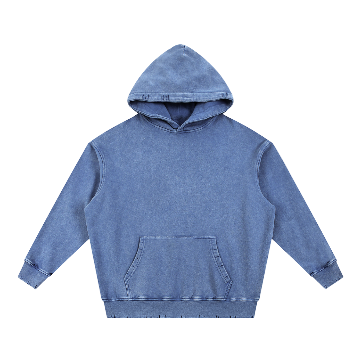 Snow Wash Hand-Frayed Heavyweight  Hoodie