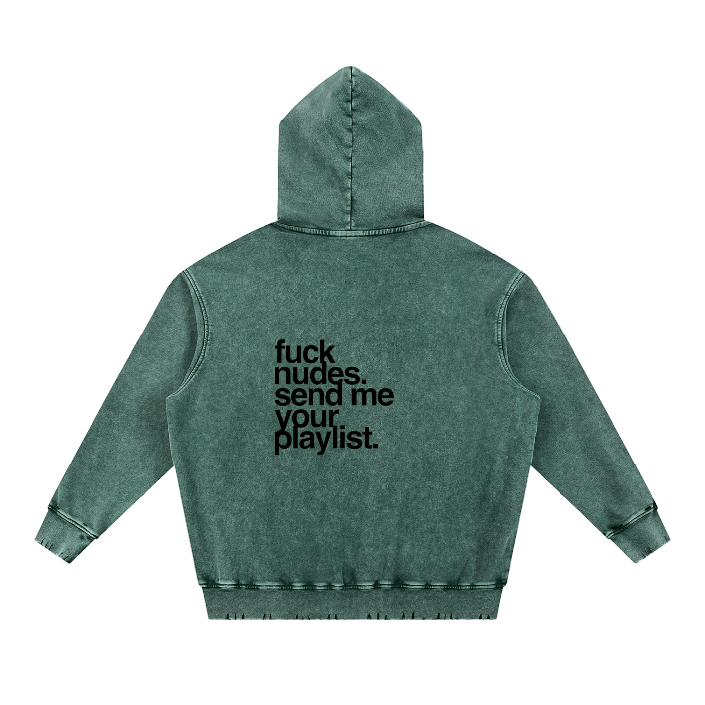 Snow Wash Hand-Frayed Heavyweight  Hoodie