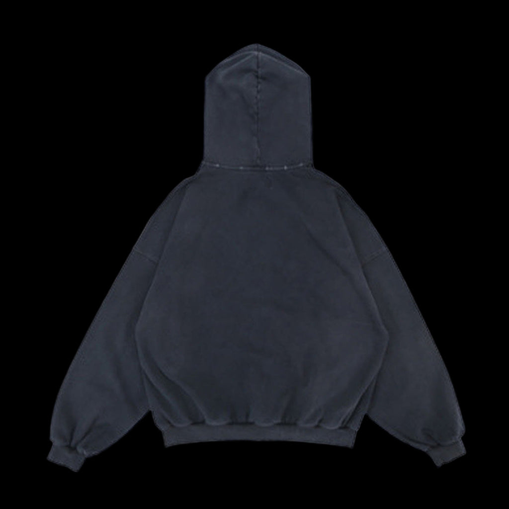 Reverse Pocket Design Distressed Hoodie