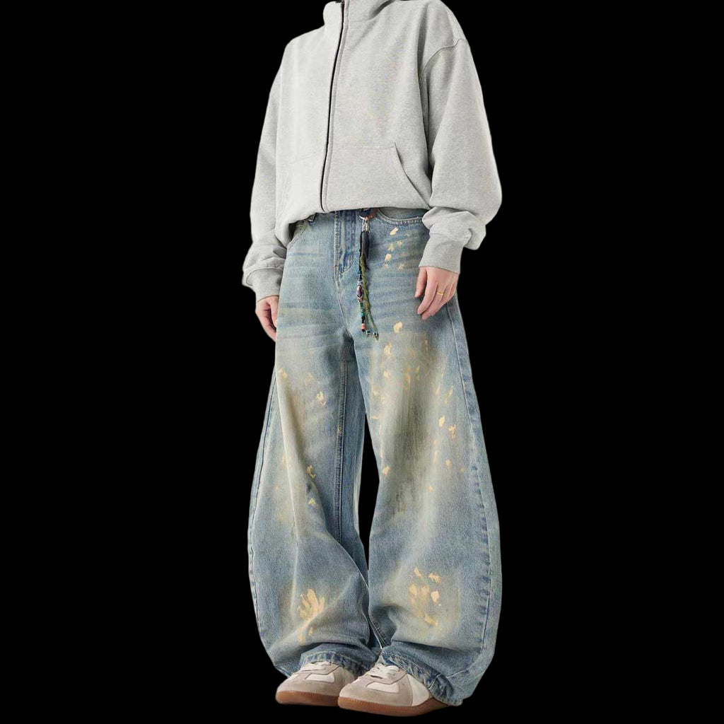 Hand-Painted Loose Streetwear Jeans