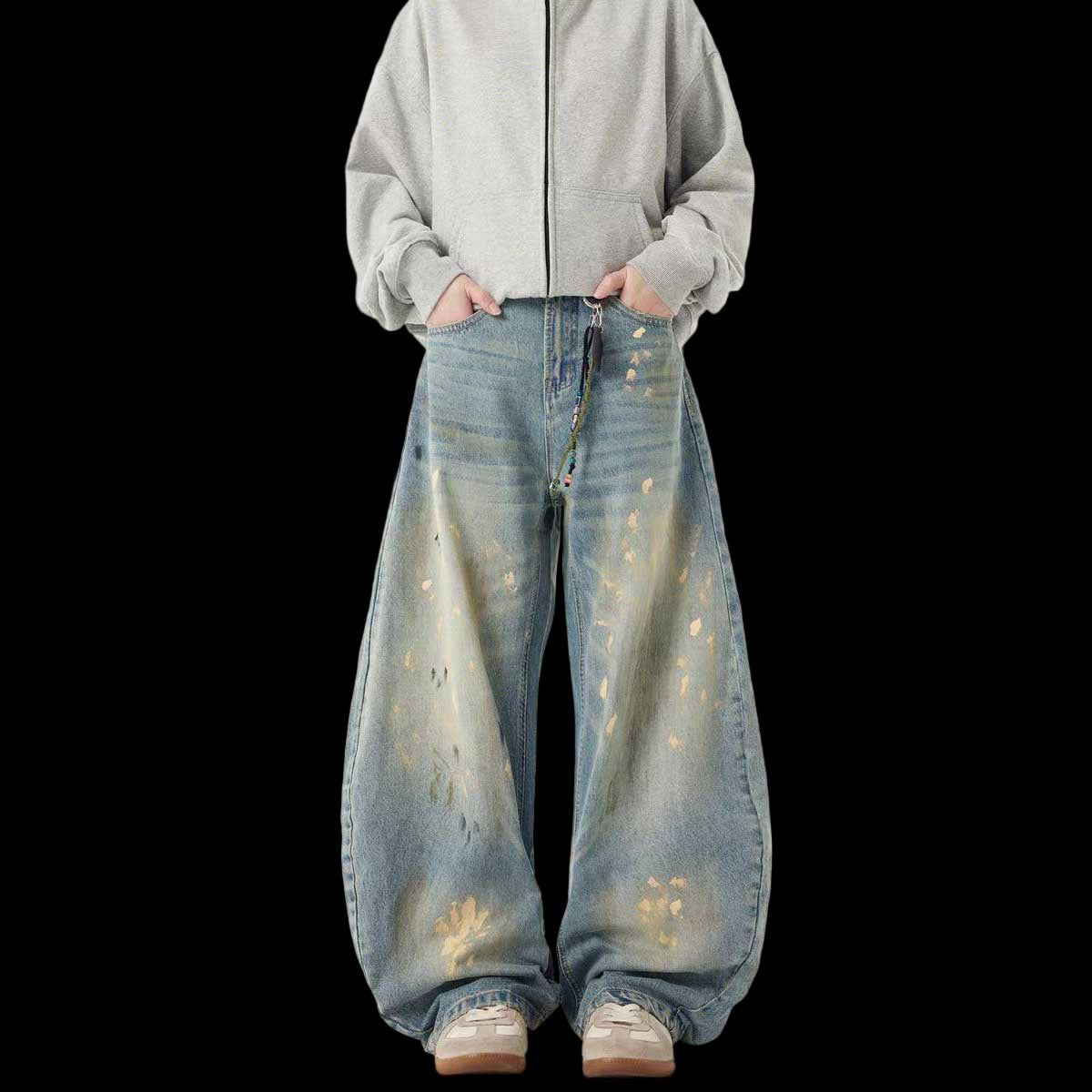 Hand-Painted Loose Streetwear Jeans