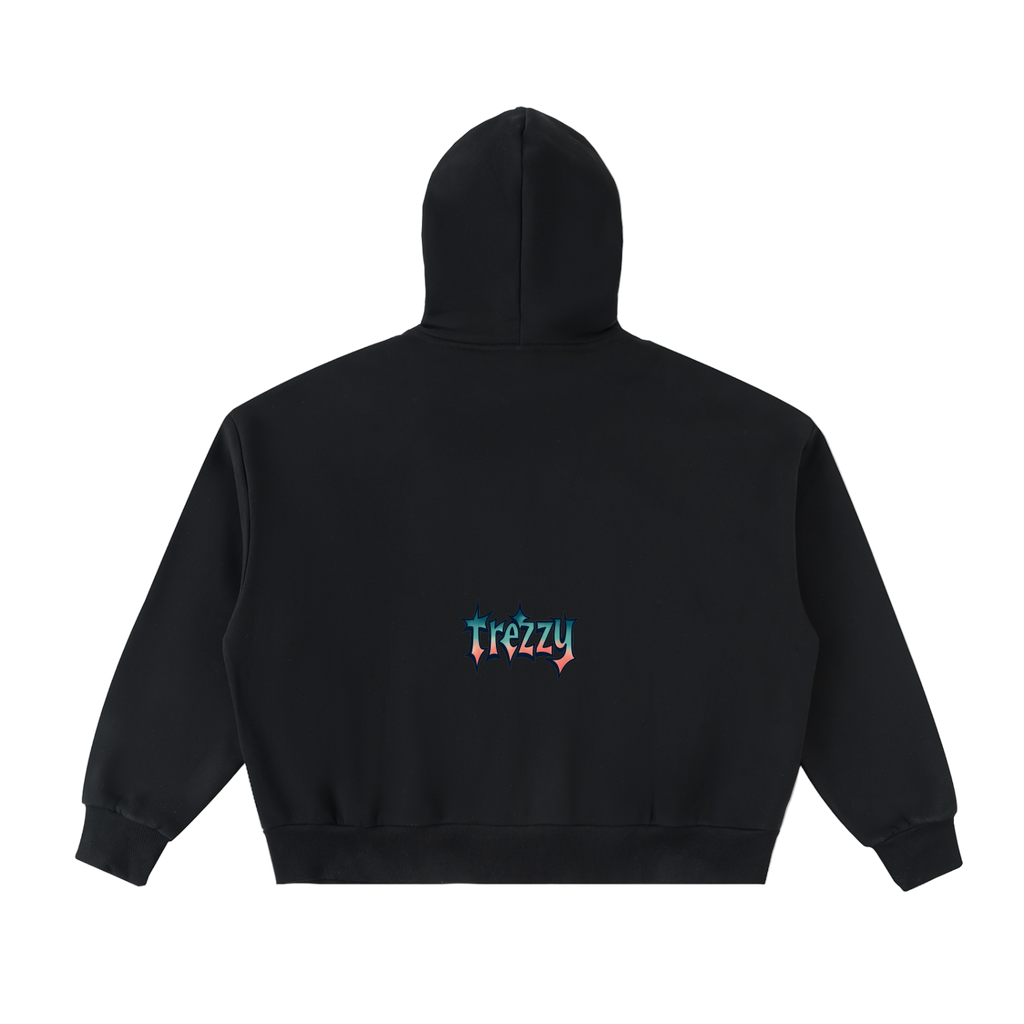 Fleeced Full-Zip Boxy Hoodie