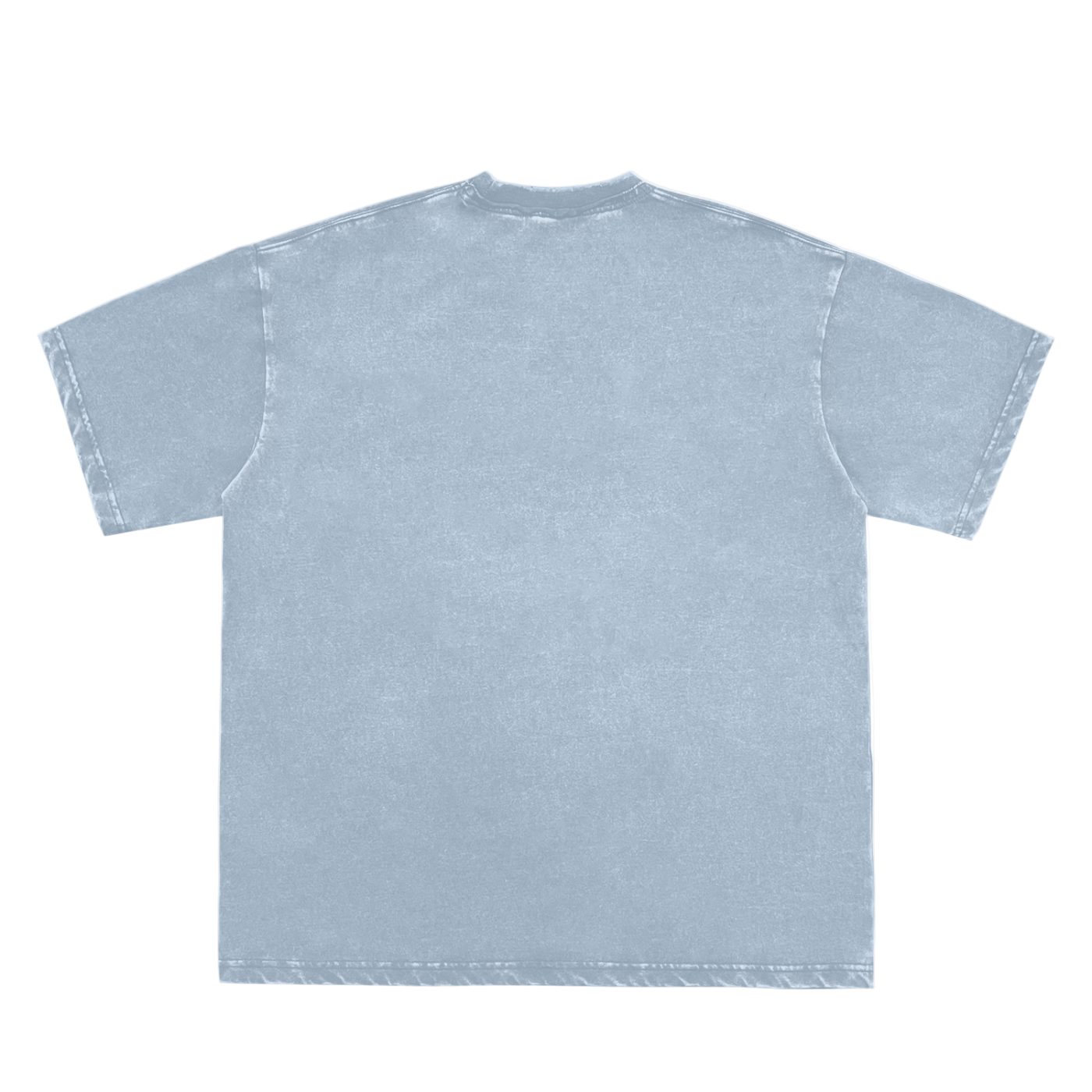 Snow Washed Raw-Edge Neckline T-Shirt