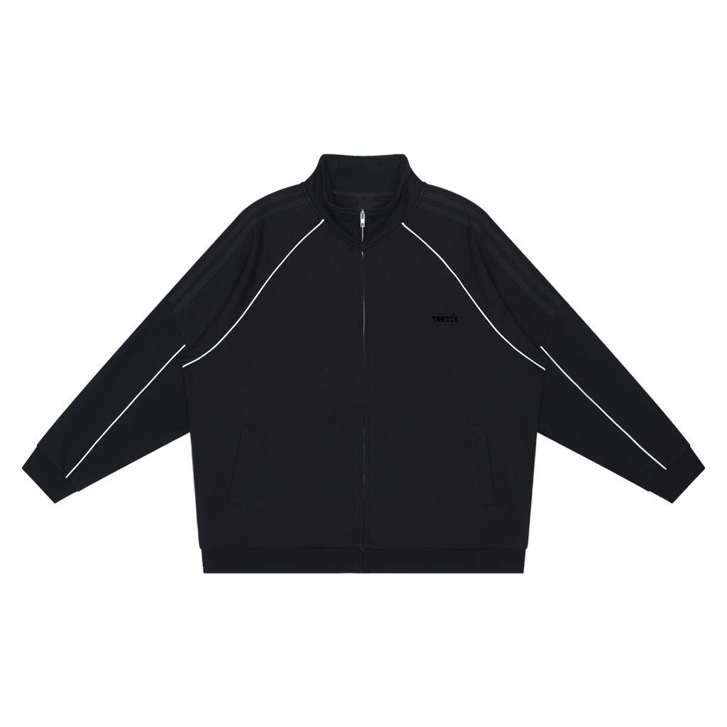 Reflection Striped Raglan Sleeve  Jacket