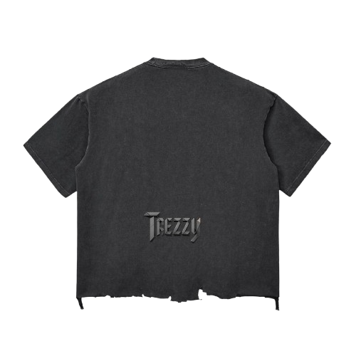 Snow Wash Raw-Hem Boxy T-shirt