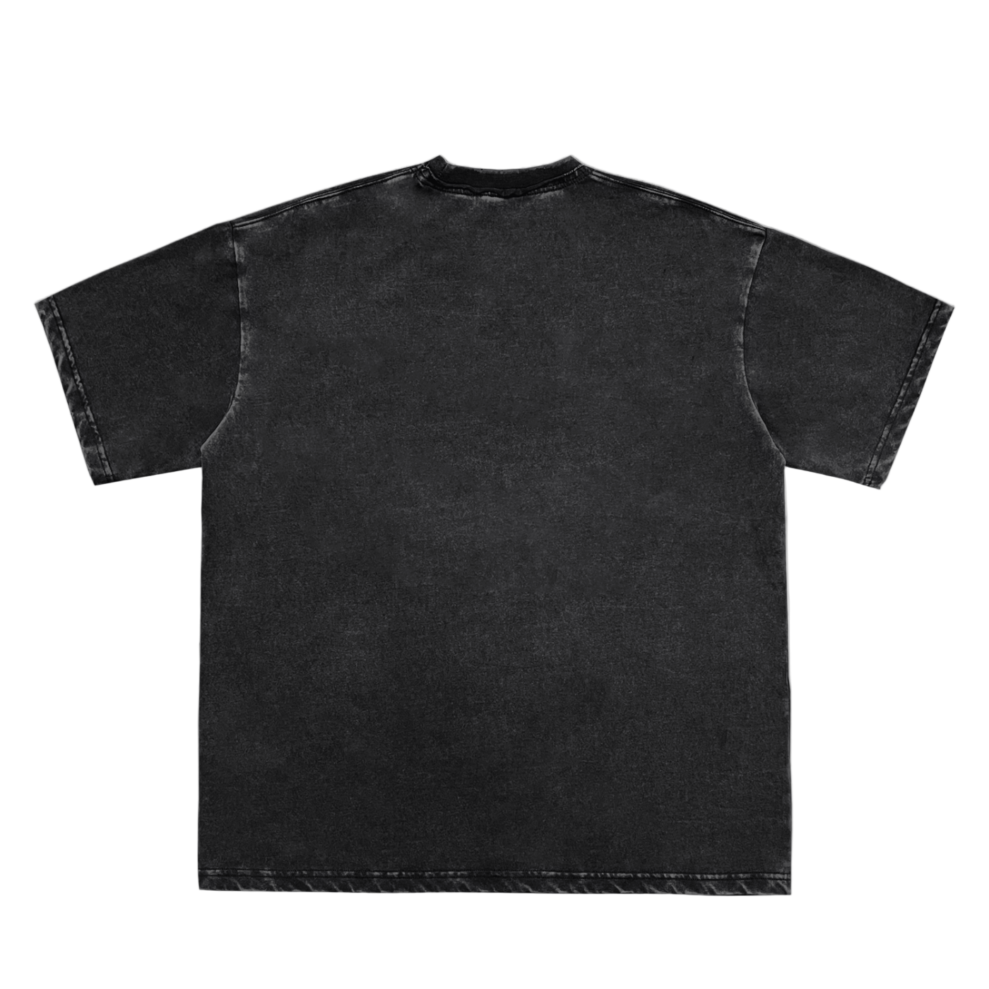 Snow Washed Raw-Edge Neckline T-Shirt