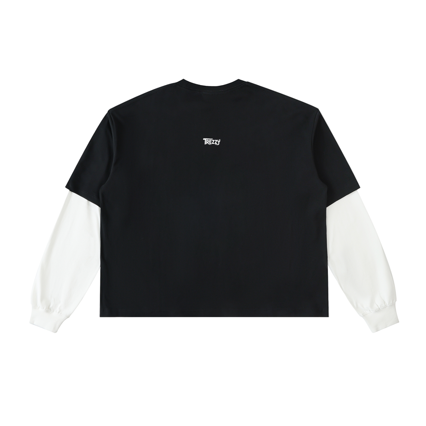Layered Contrast Sleeve Cotton T-Shirt