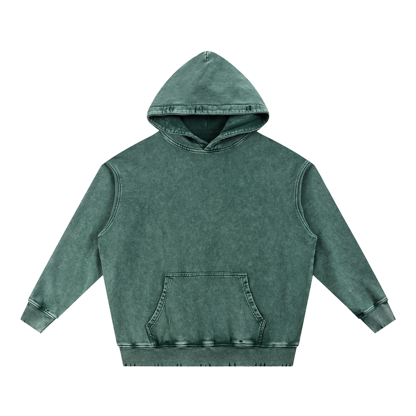 Snow Wash Hand-Frayed Heavyweight  Hoodie
