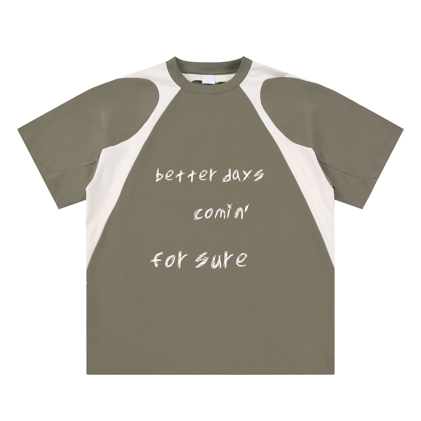 Contrast Panel Cotton T-Shirt